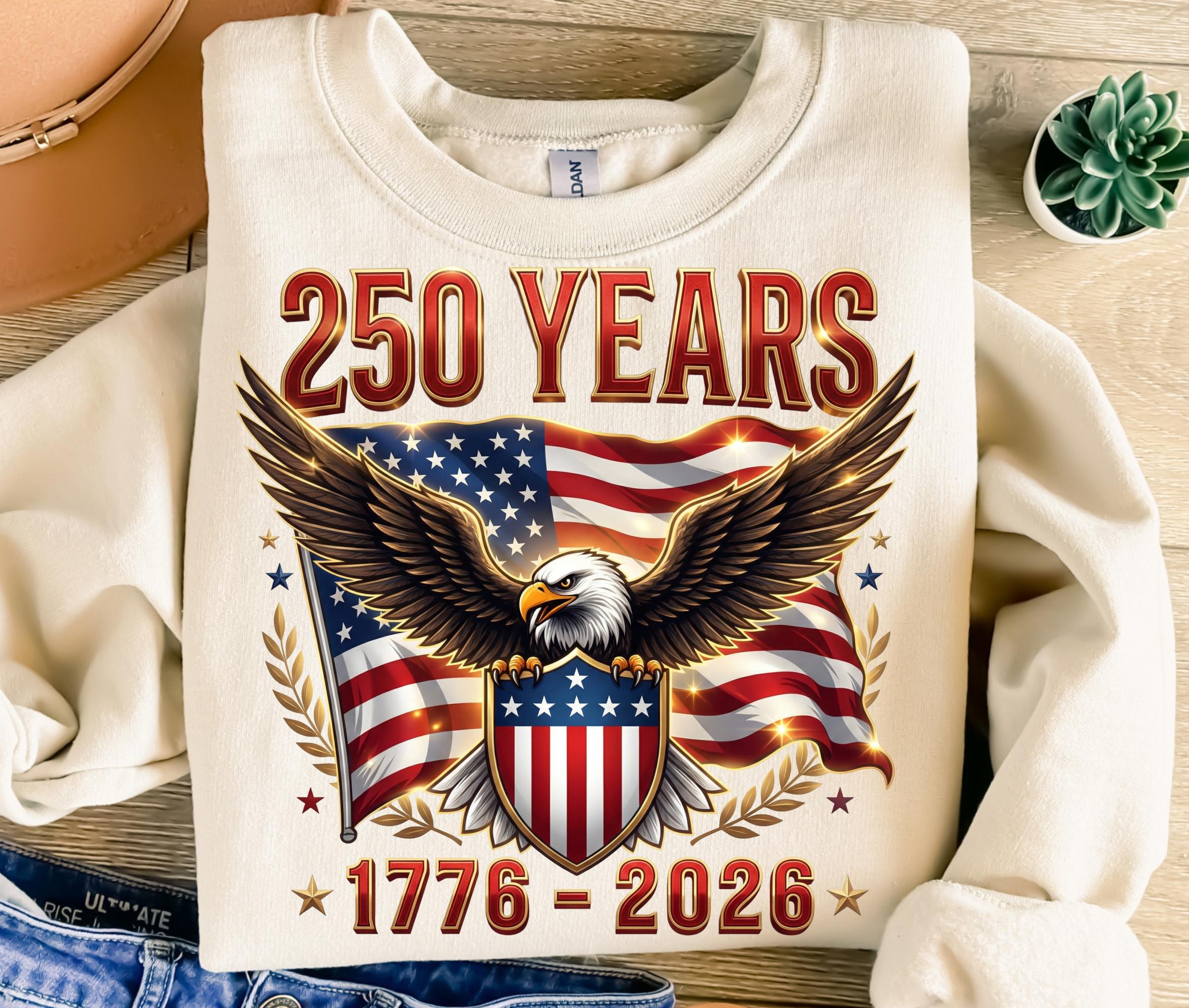 250 Years Eagle American Flag Png