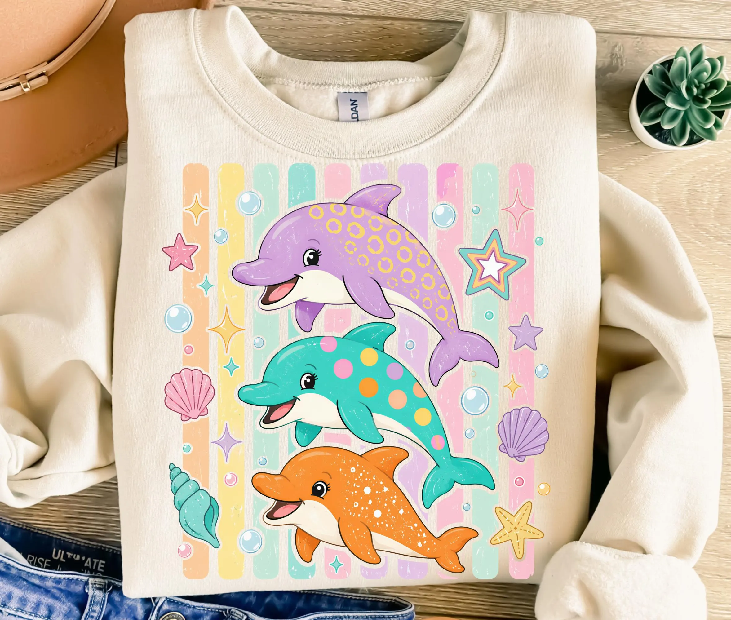 Preppy Coquette Dolphins PNG