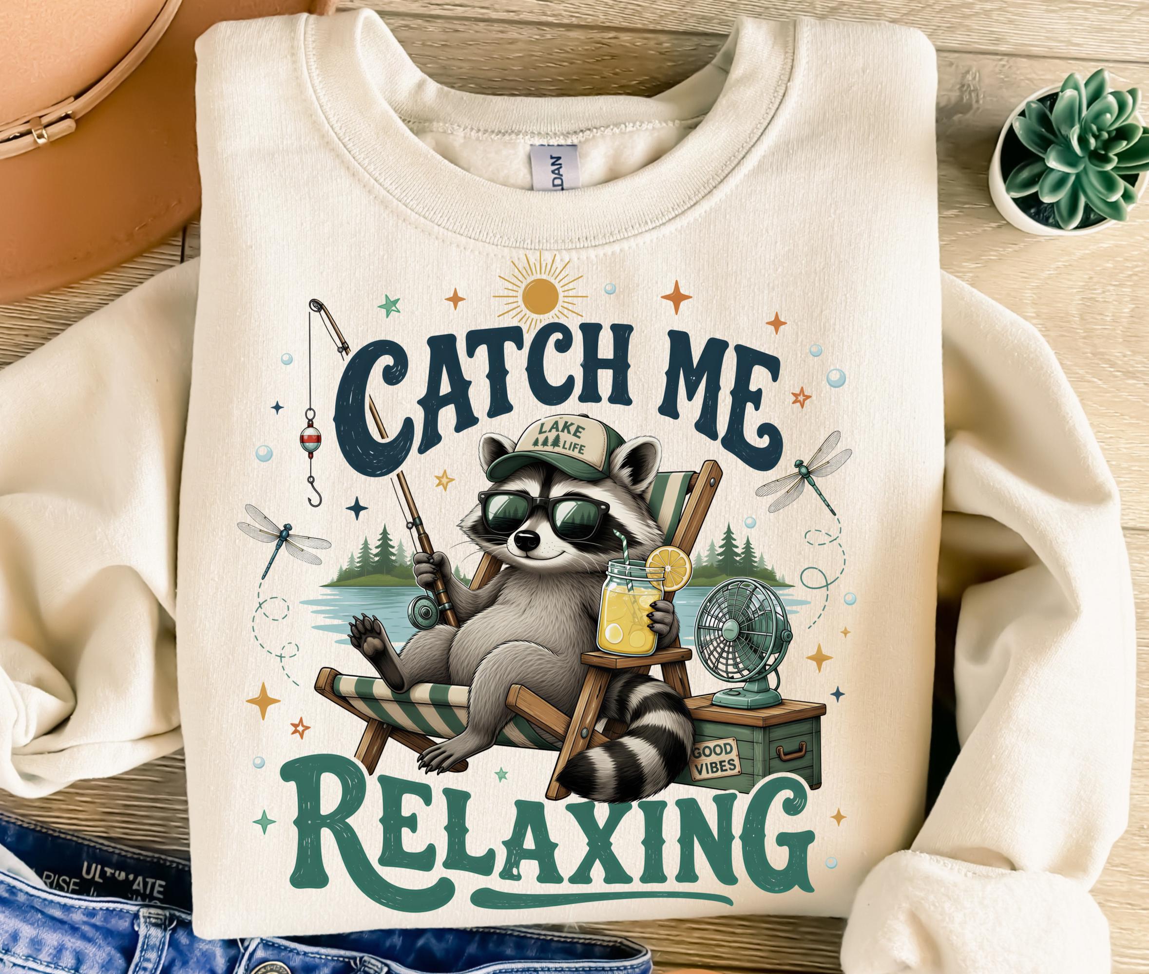 Raccoon Catch Me Relaxing PNG