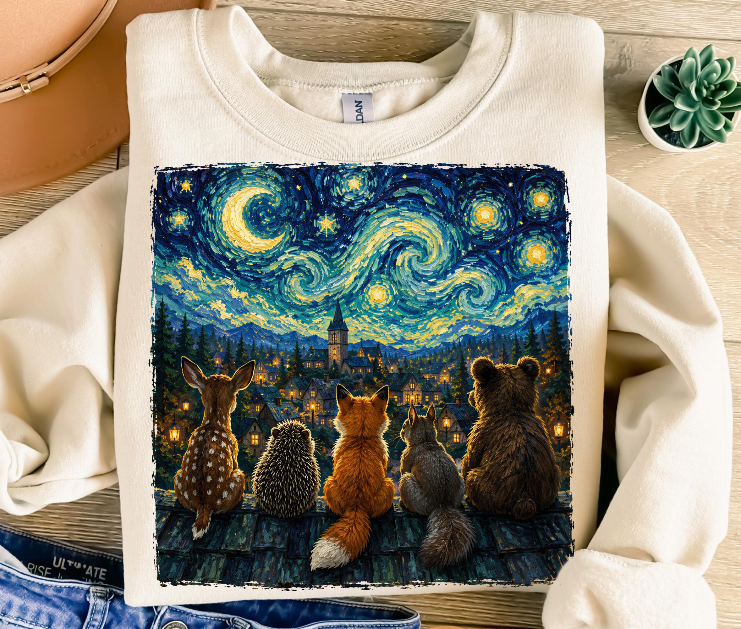 Van Gogh Forest Animals PNG