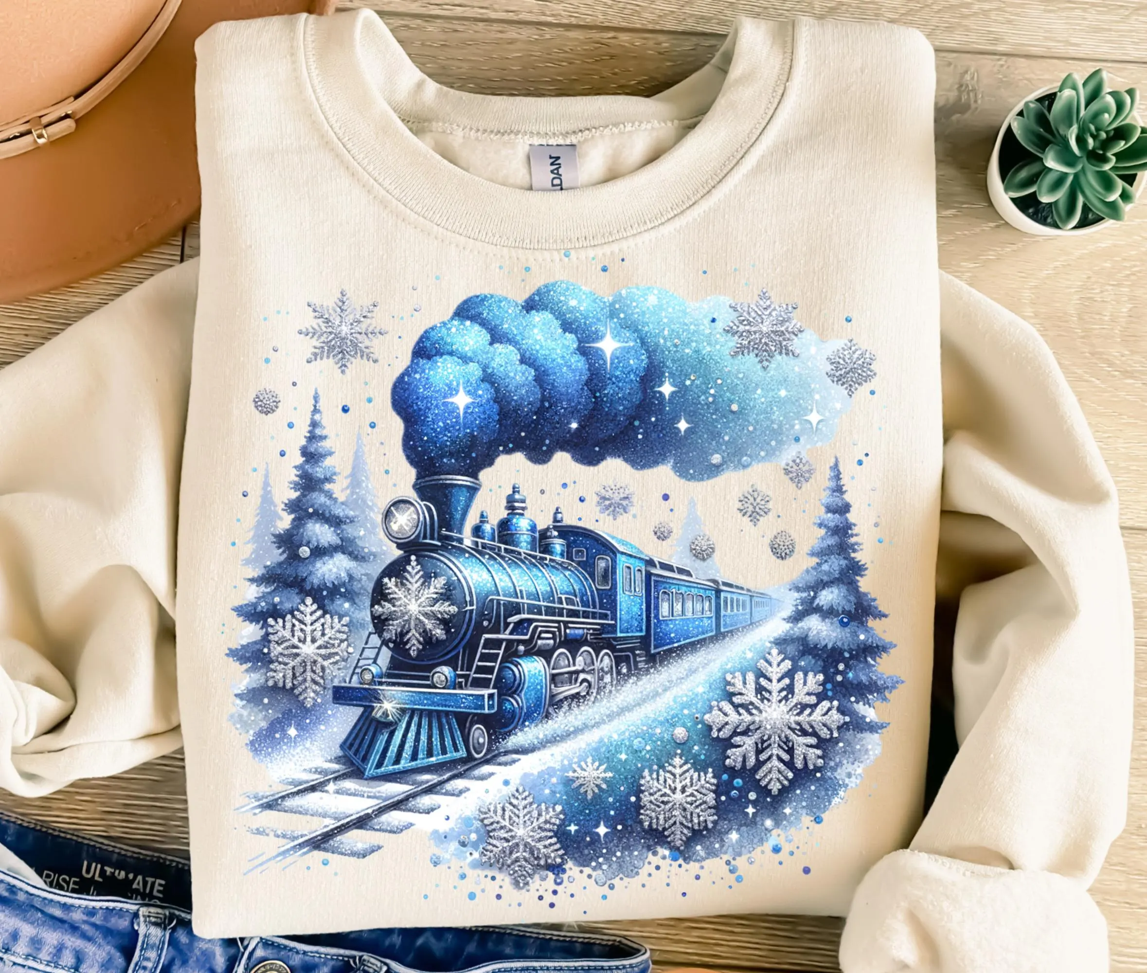 Winter Glitter Train Png
