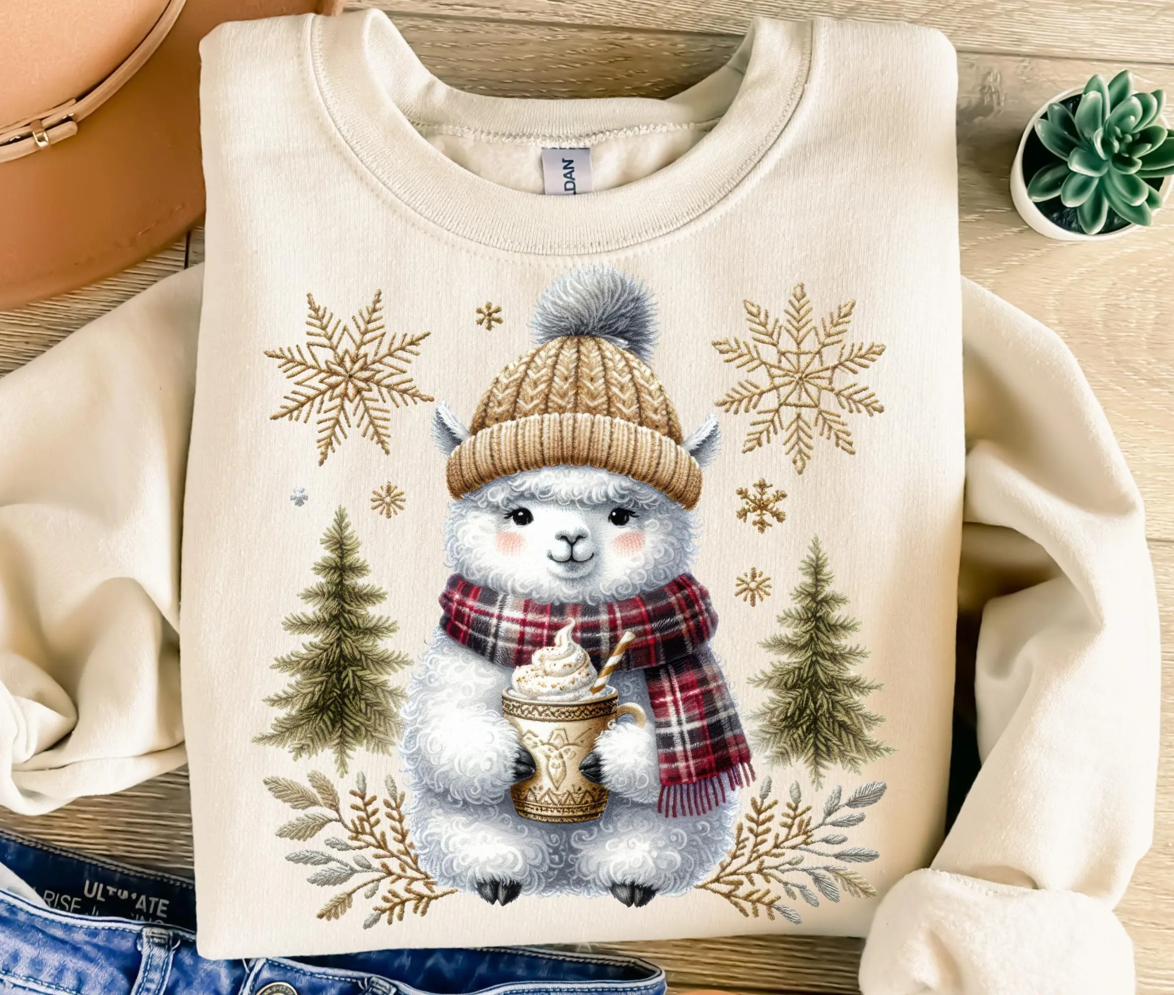 Winter Llama Snowflake Png