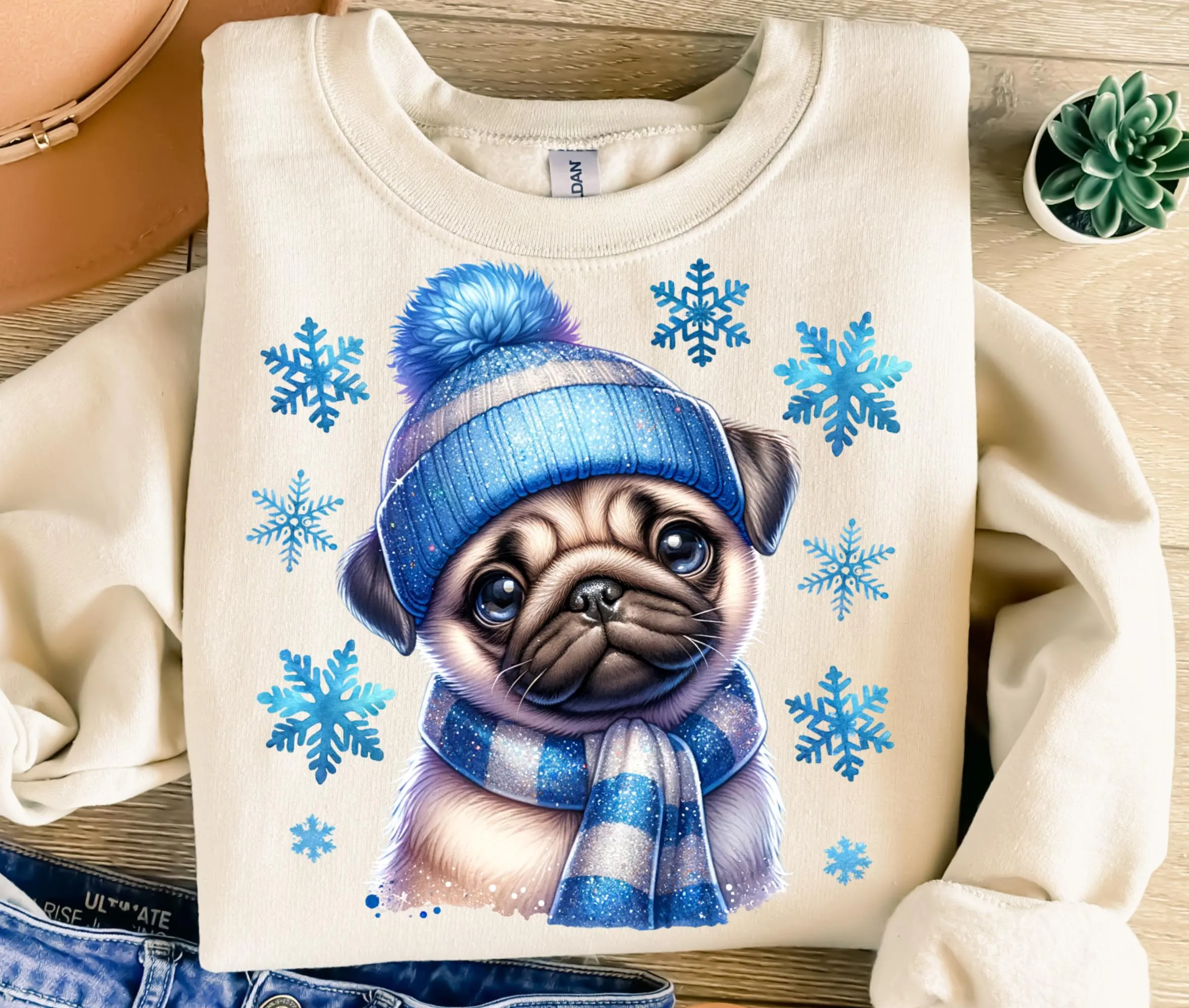 Winter Pug Png