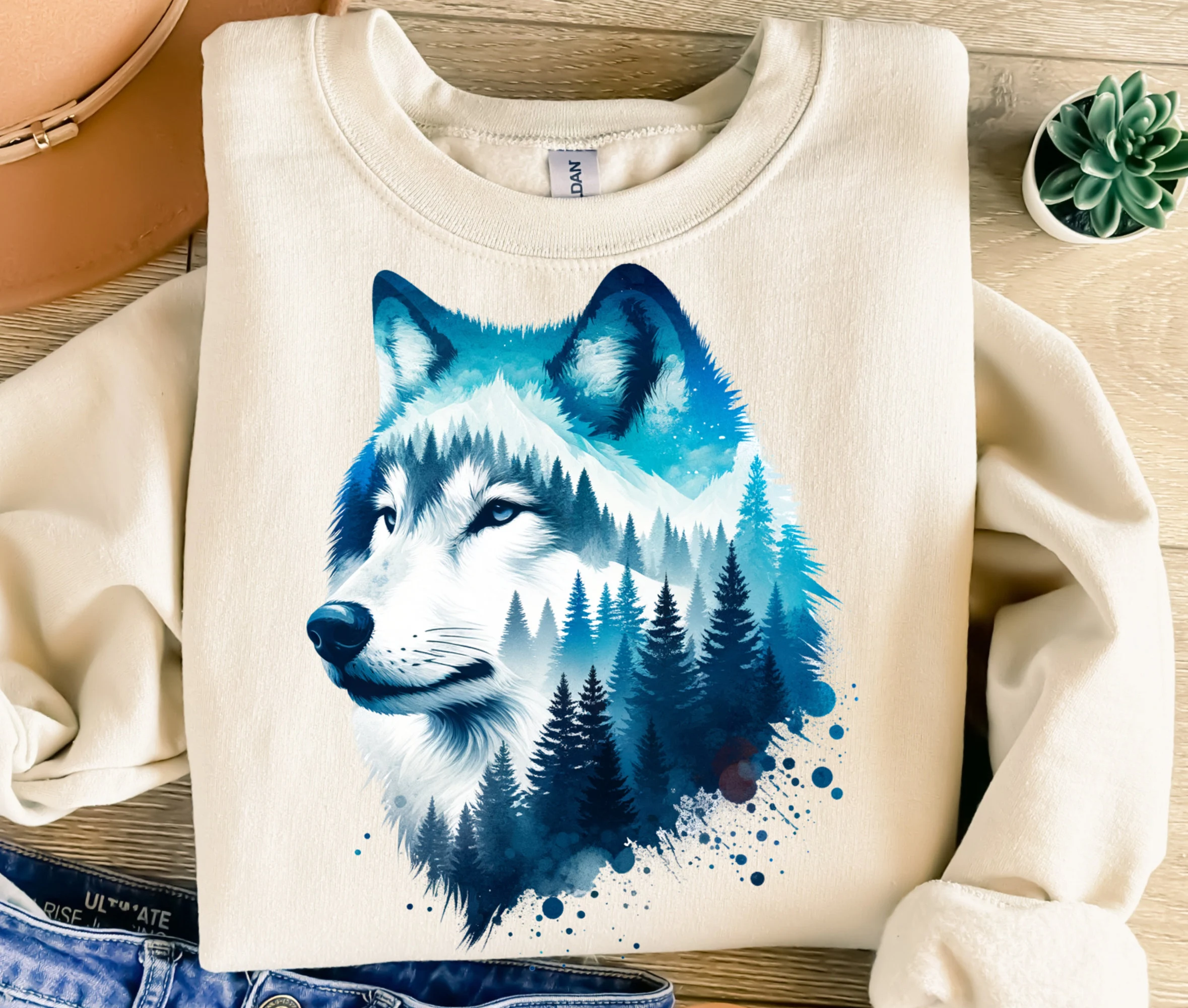 Wolf Winter Forest Landscape Png