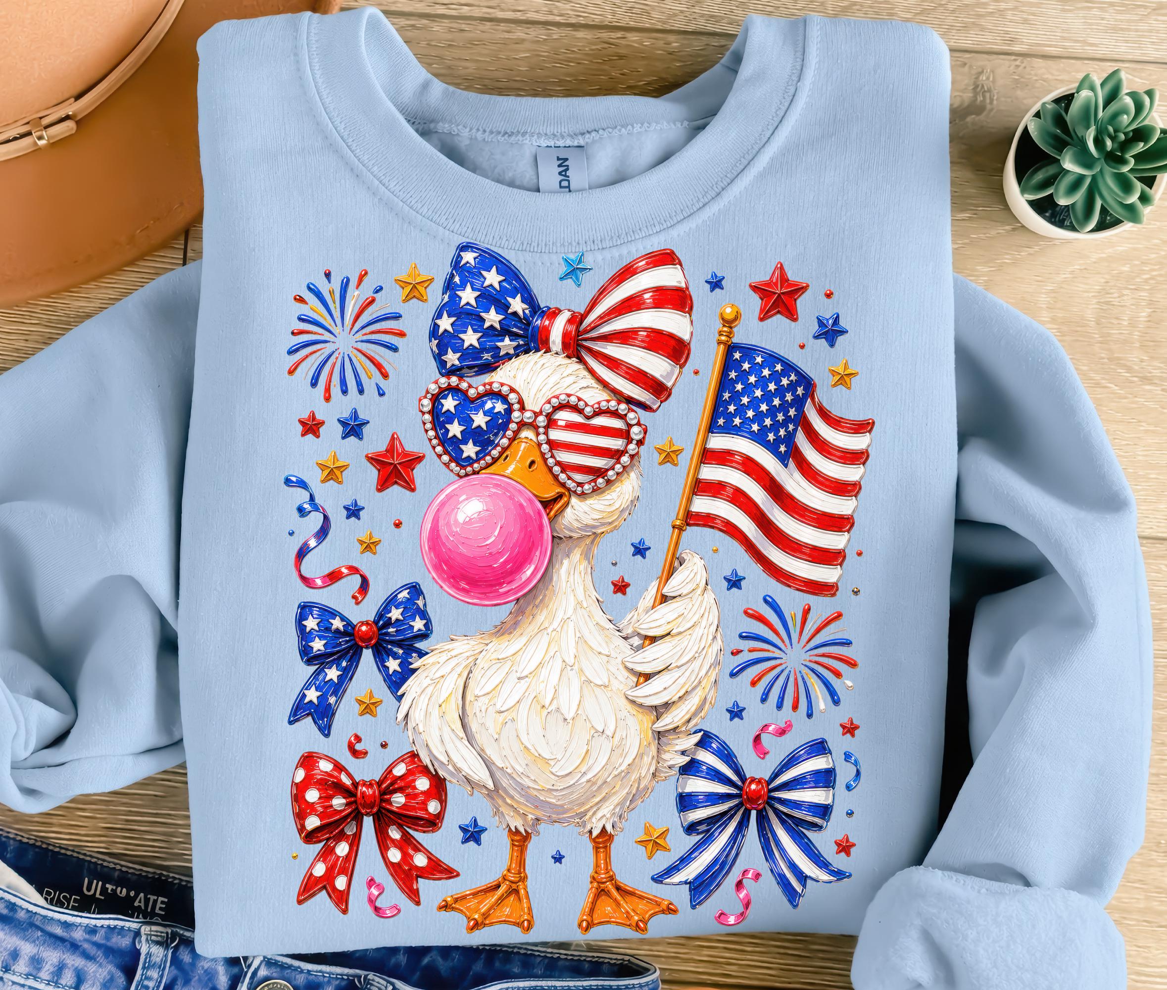 Brushstroke Silly Goose America PNG