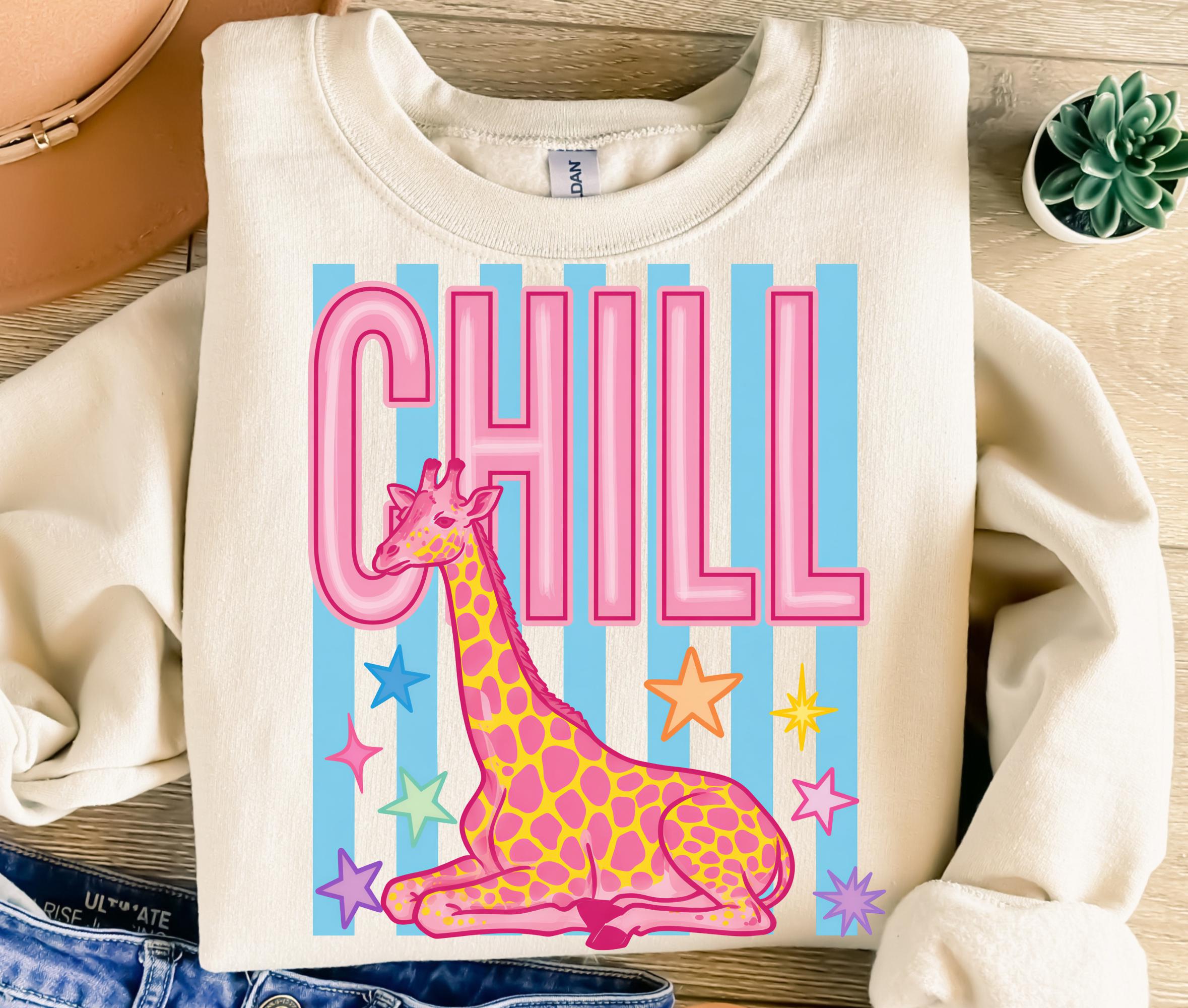 Preppy Chill Giraffe PNG