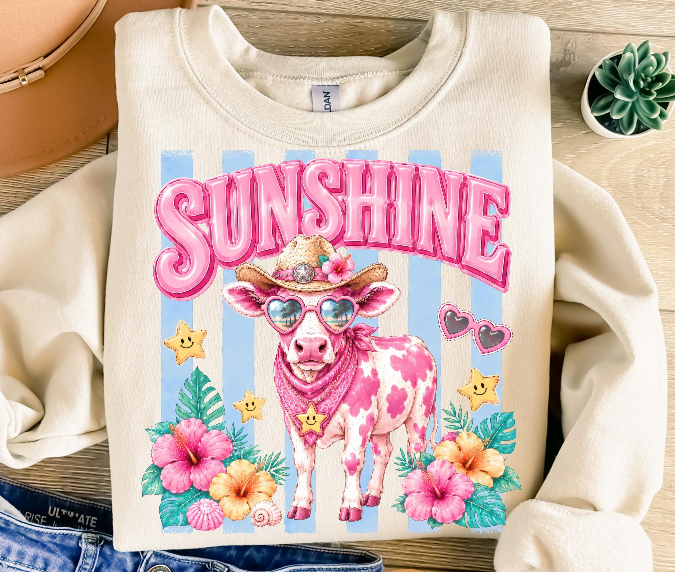Preppy Cow Sunshine PNG
