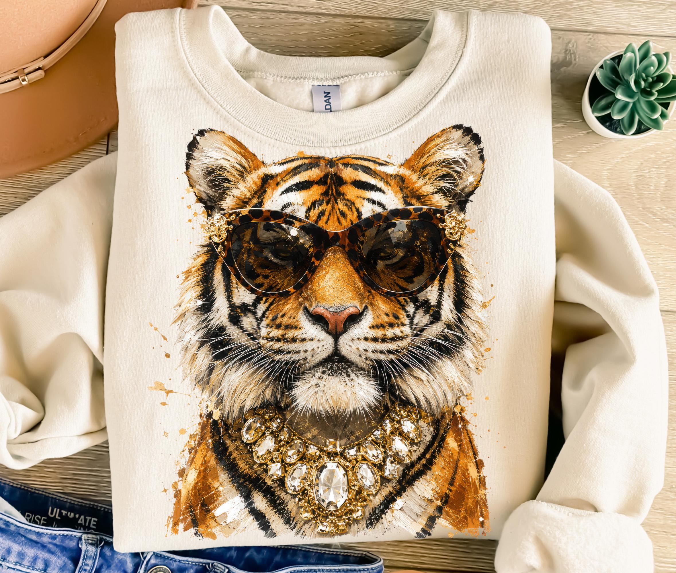 Preppy Glam Tiger PNG