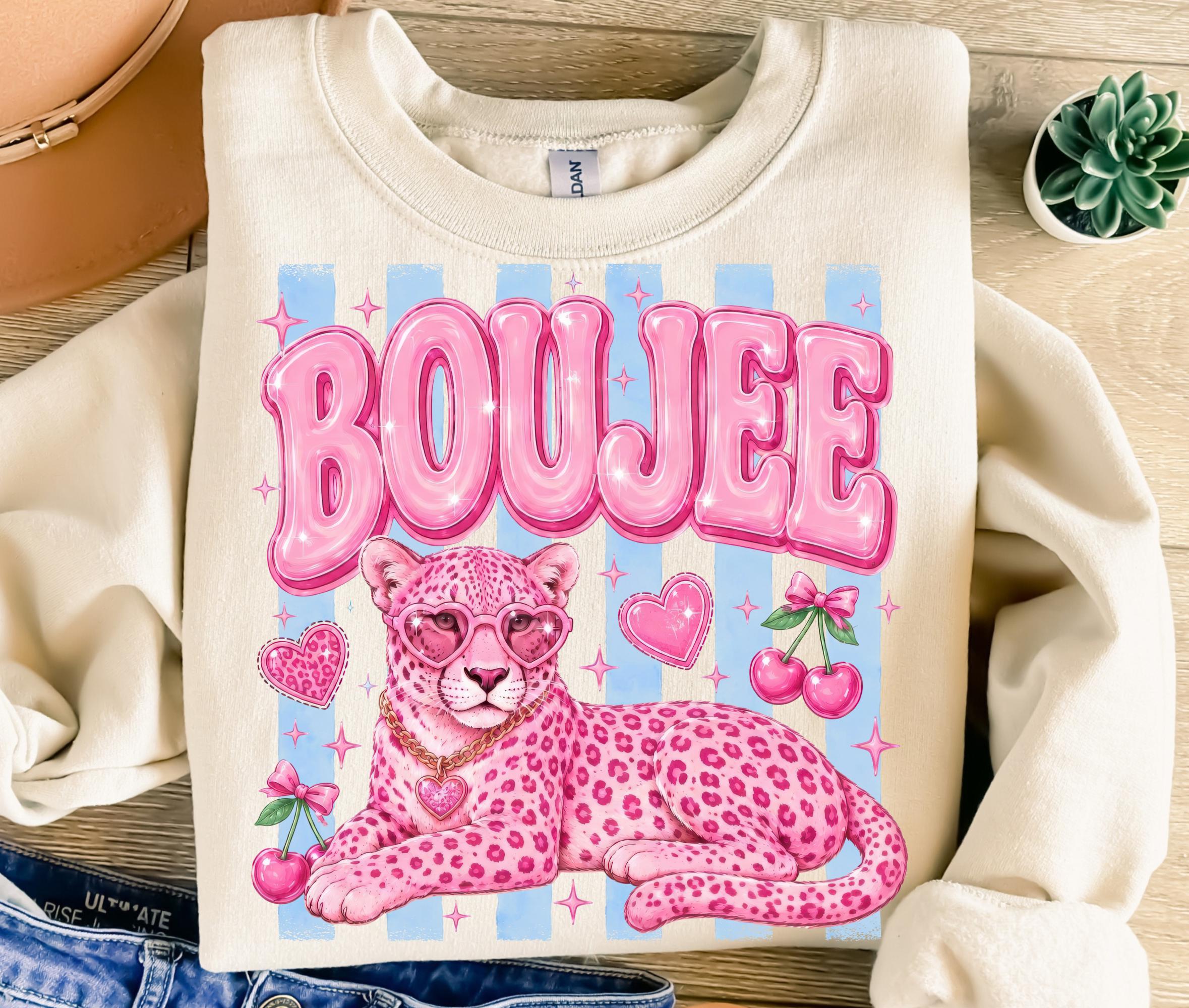 Preppy Pink Leopard Boujee PNG