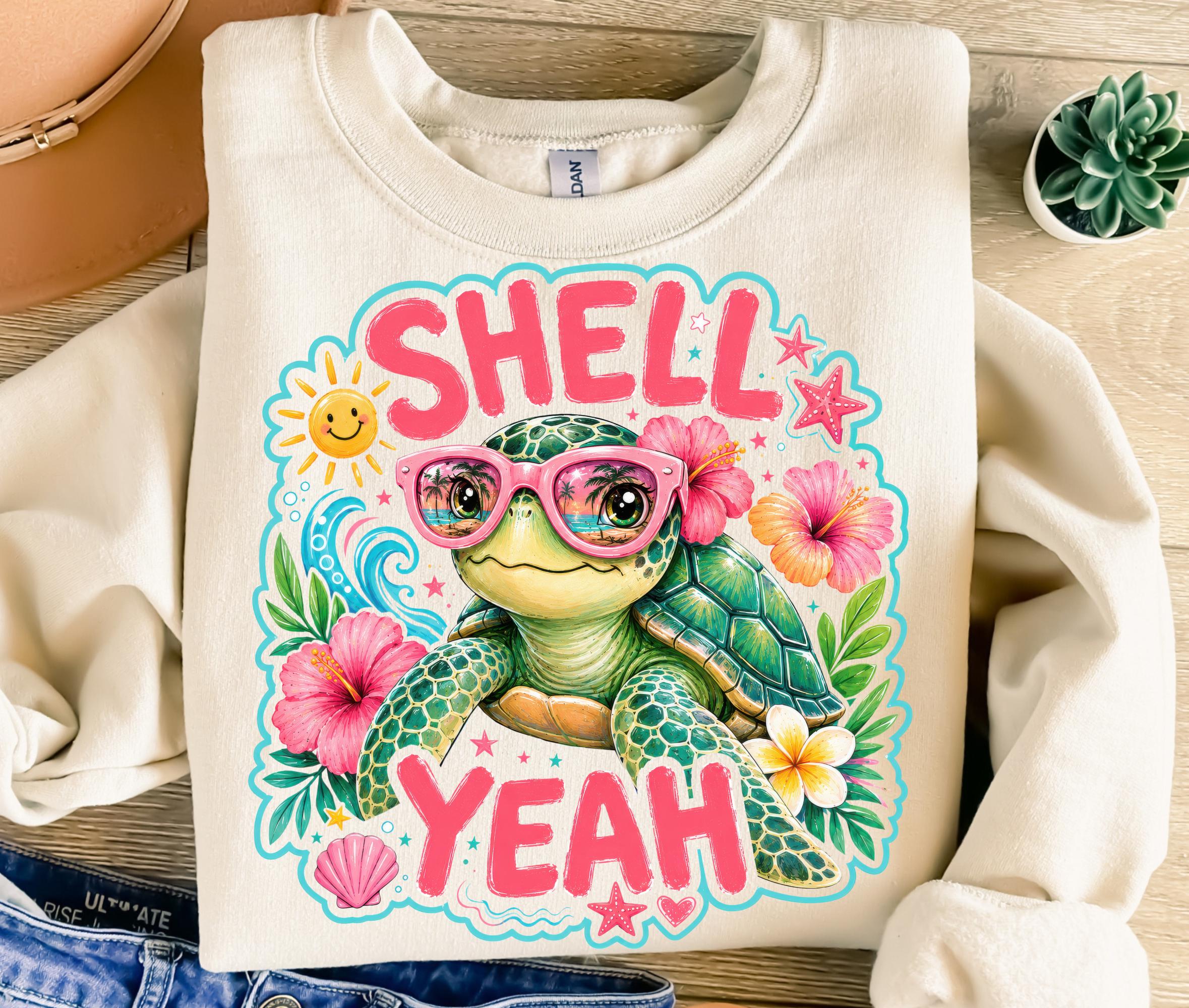 Summer Shell Yeah Turtle PNG
