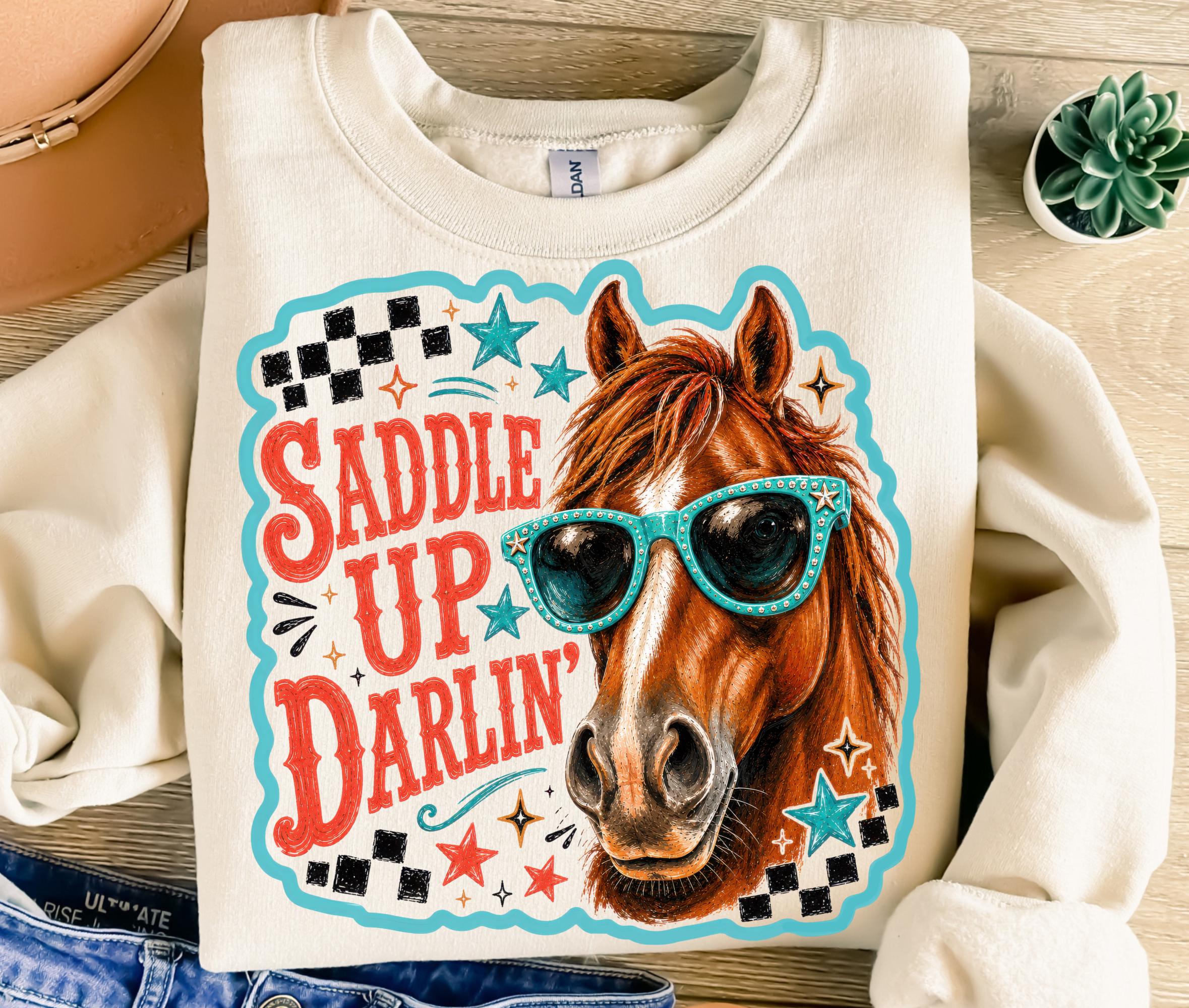 Western Horse Saddle Up Darling PNG